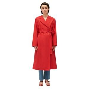 Claudie Pierlot Long Trench Coat in Red